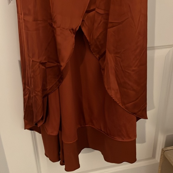 Baltic Born Krystal Satin Wrap Dress in Cinnamon Size XL - Picture 7 of 7